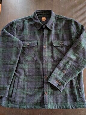 Wool Blend Black Watch Plaid Shacket Overshirt XL Shirt Jacket Common People